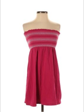 Old Navy Hot Pink Smocked Strapless Dress